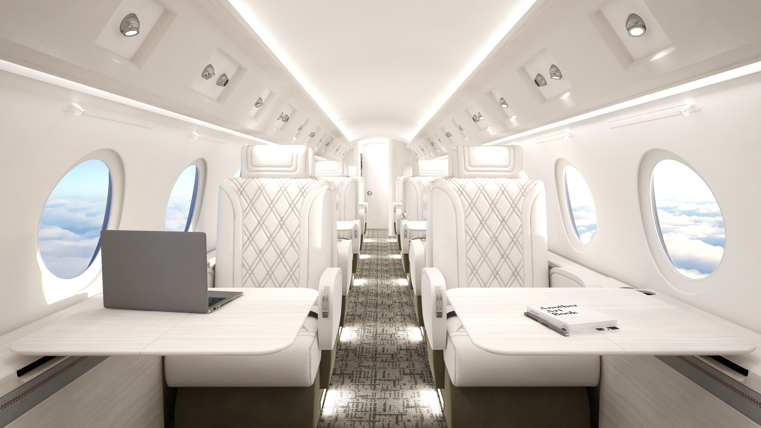 Jet Salon Interior seat design 01 View 02 - Aircraft Design